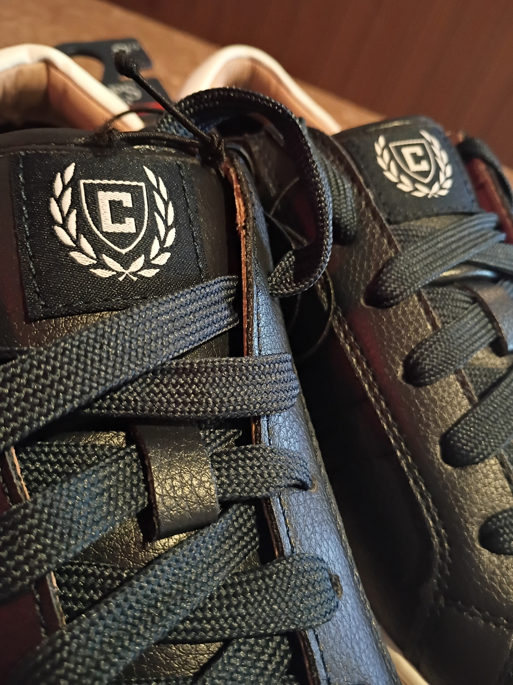 Chap's Men's Navy Leather Sneakers